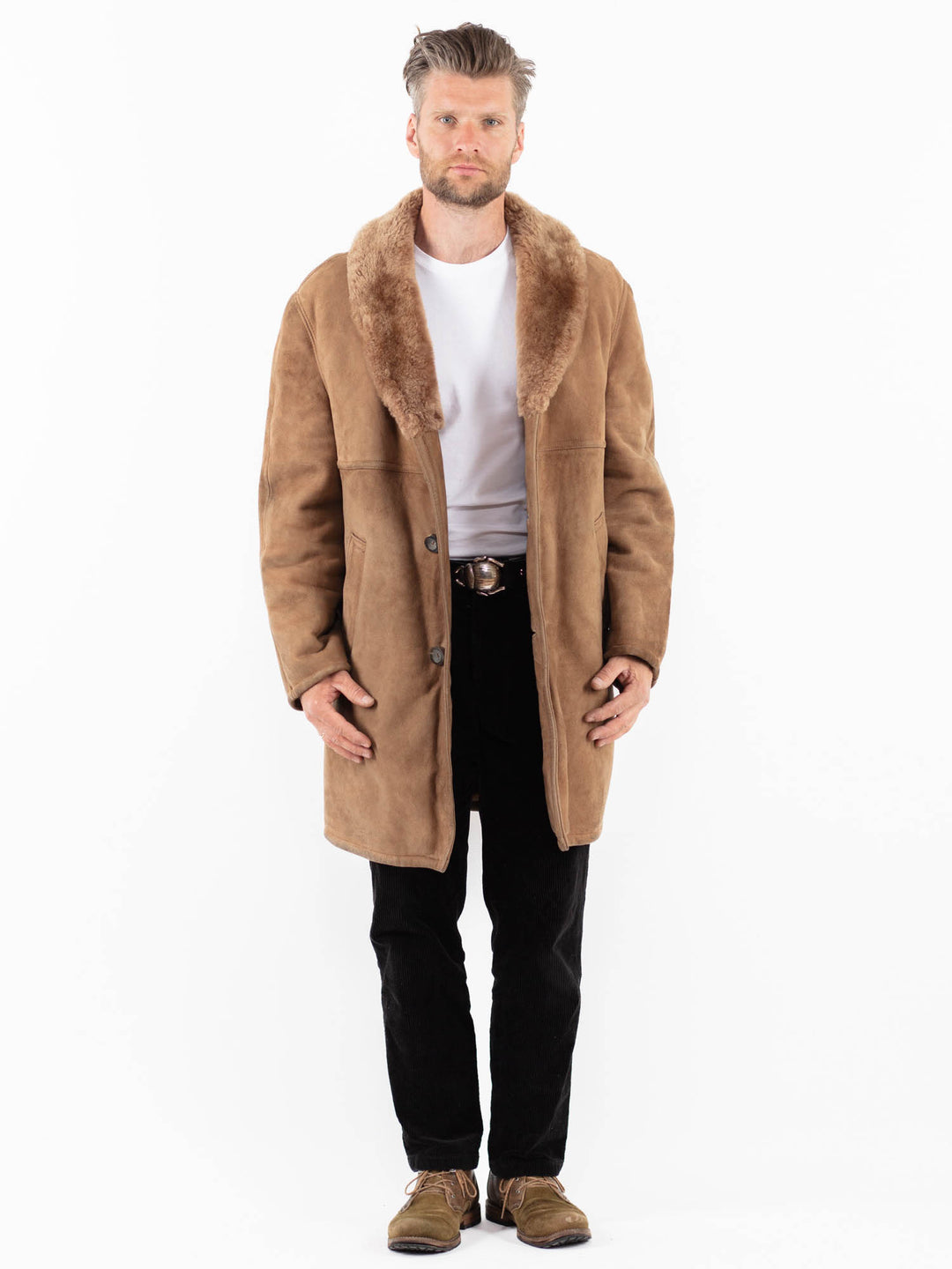 Vintage 70's Men Sheepskin in BeigeZ1887