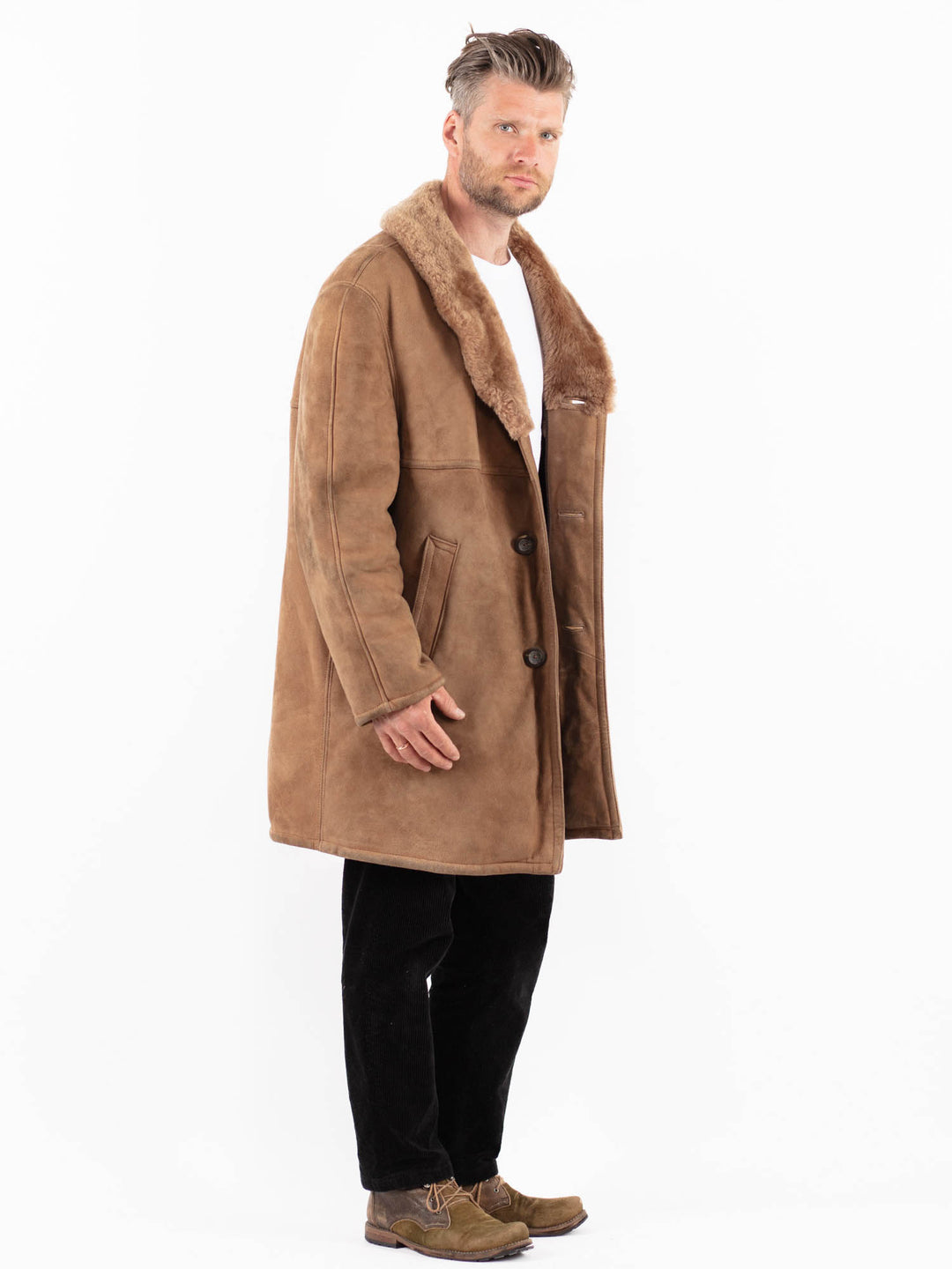 Vintage 70's Men Sheepskin in BeigeZ1887