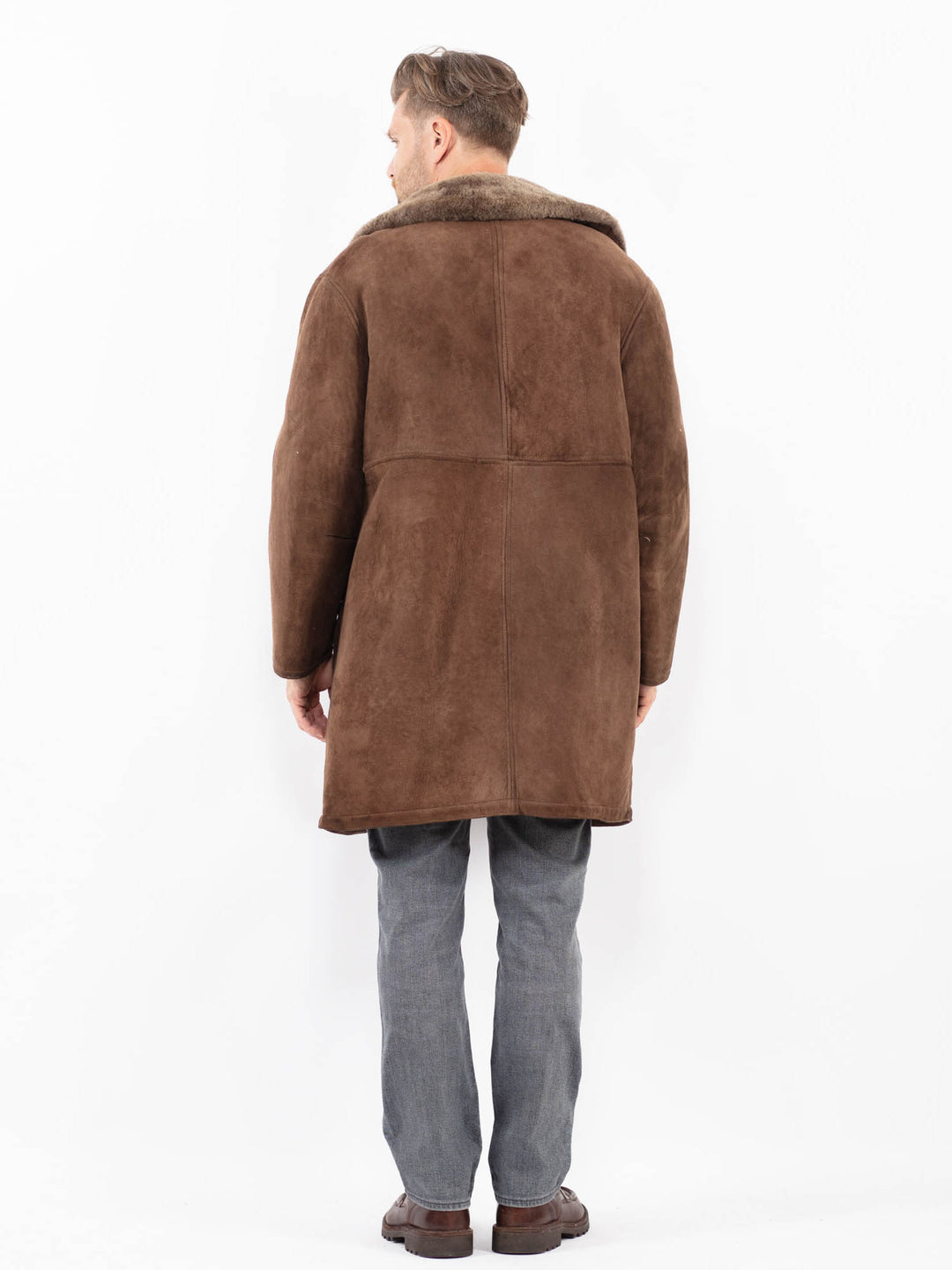 Vintage 70's Men Sheepskin Coat in BrownZ2115