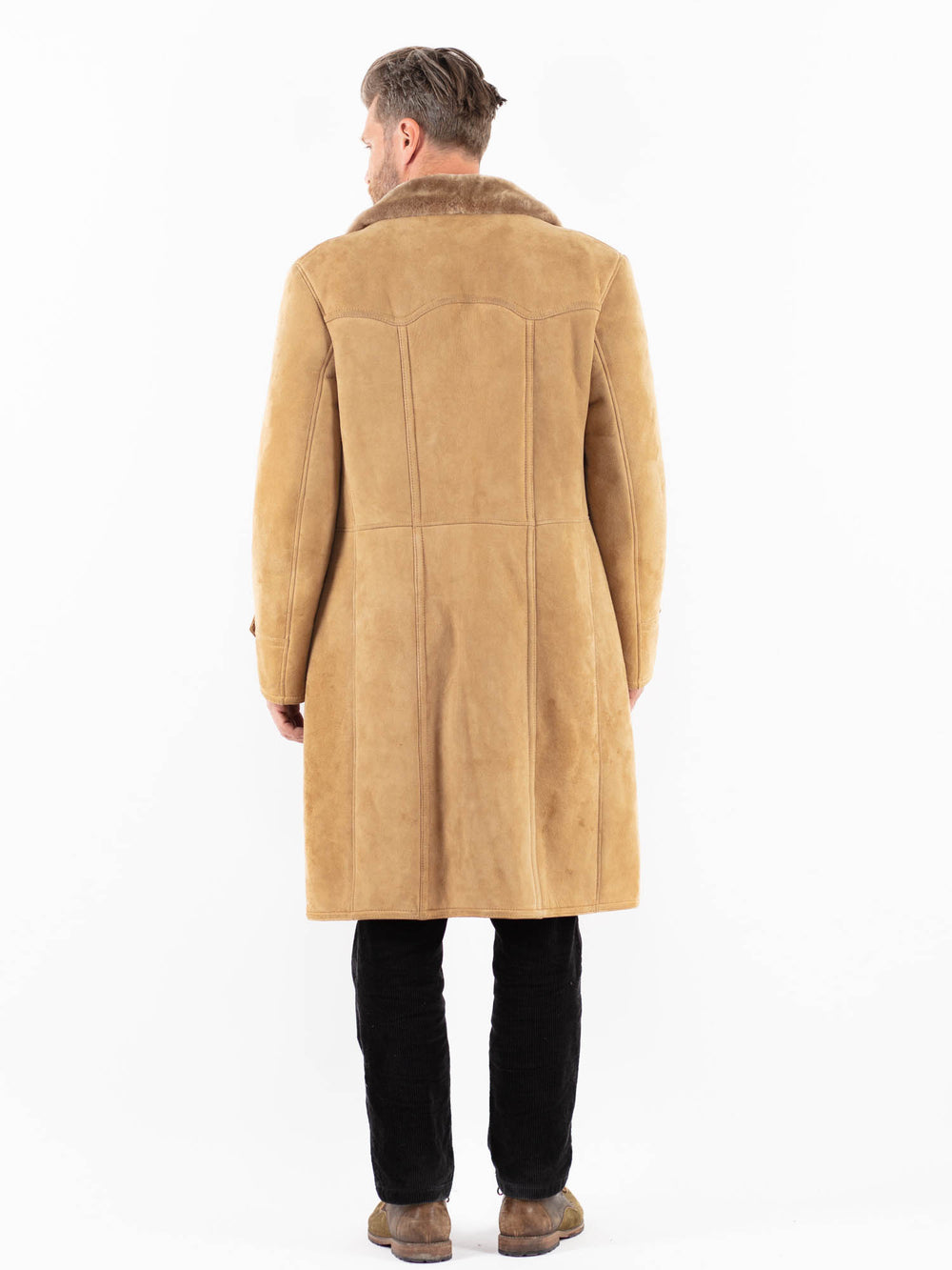 Vintage 70's Men Sheepskin Coat in BeigeZ1893