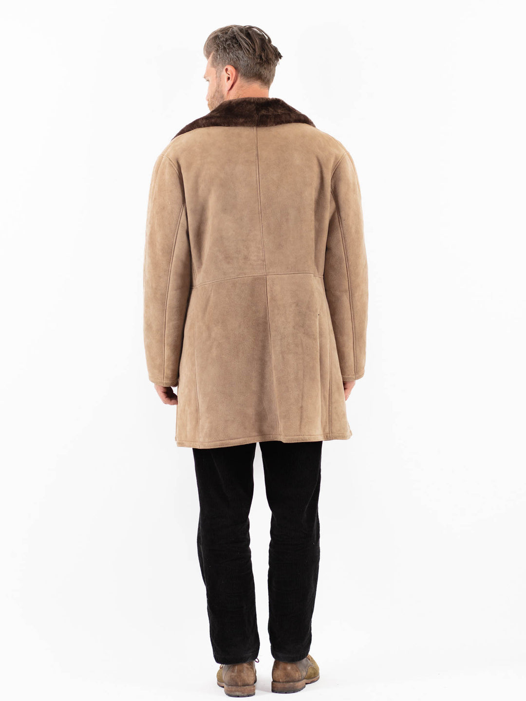 Vintage 70's Men Sheepskin Coat in BeigeZ1899