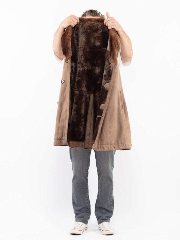 Vintage 70's Men Sheepskin Coat in BeigeZ1997