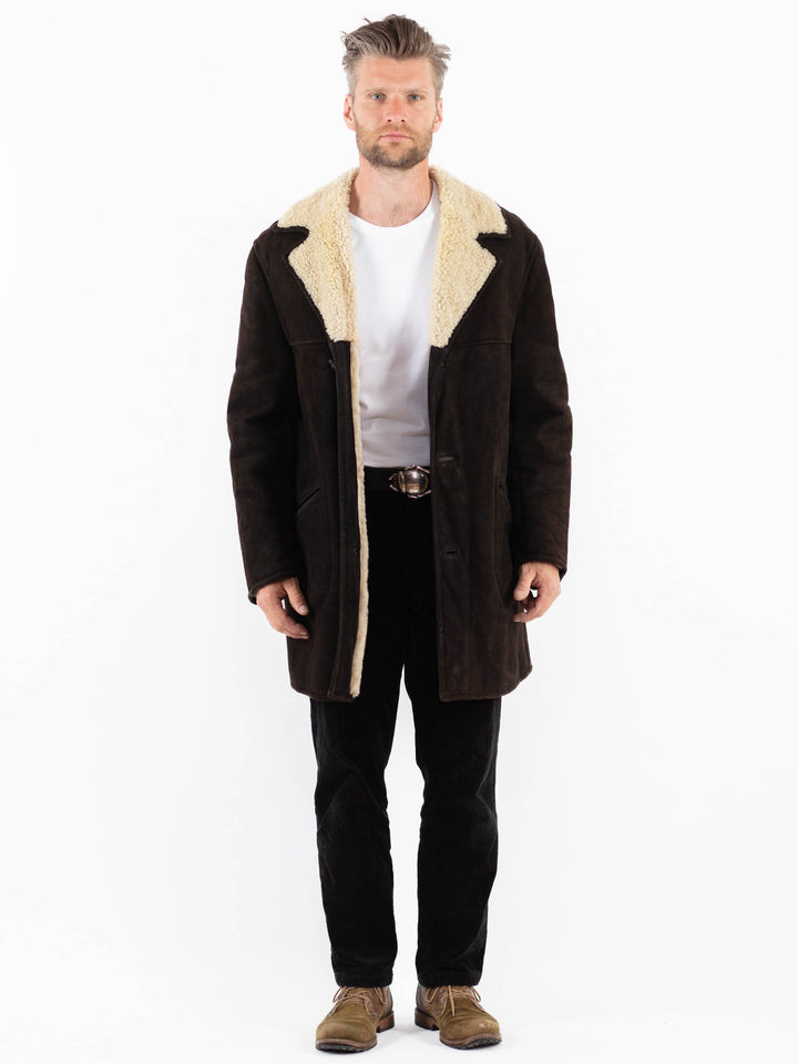 Vintage 70's Men Sheepskin Coat in BrownZ1900