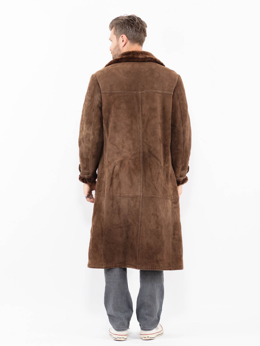 Vintage 70's Men Sheepskin Coat in BrownZ1998