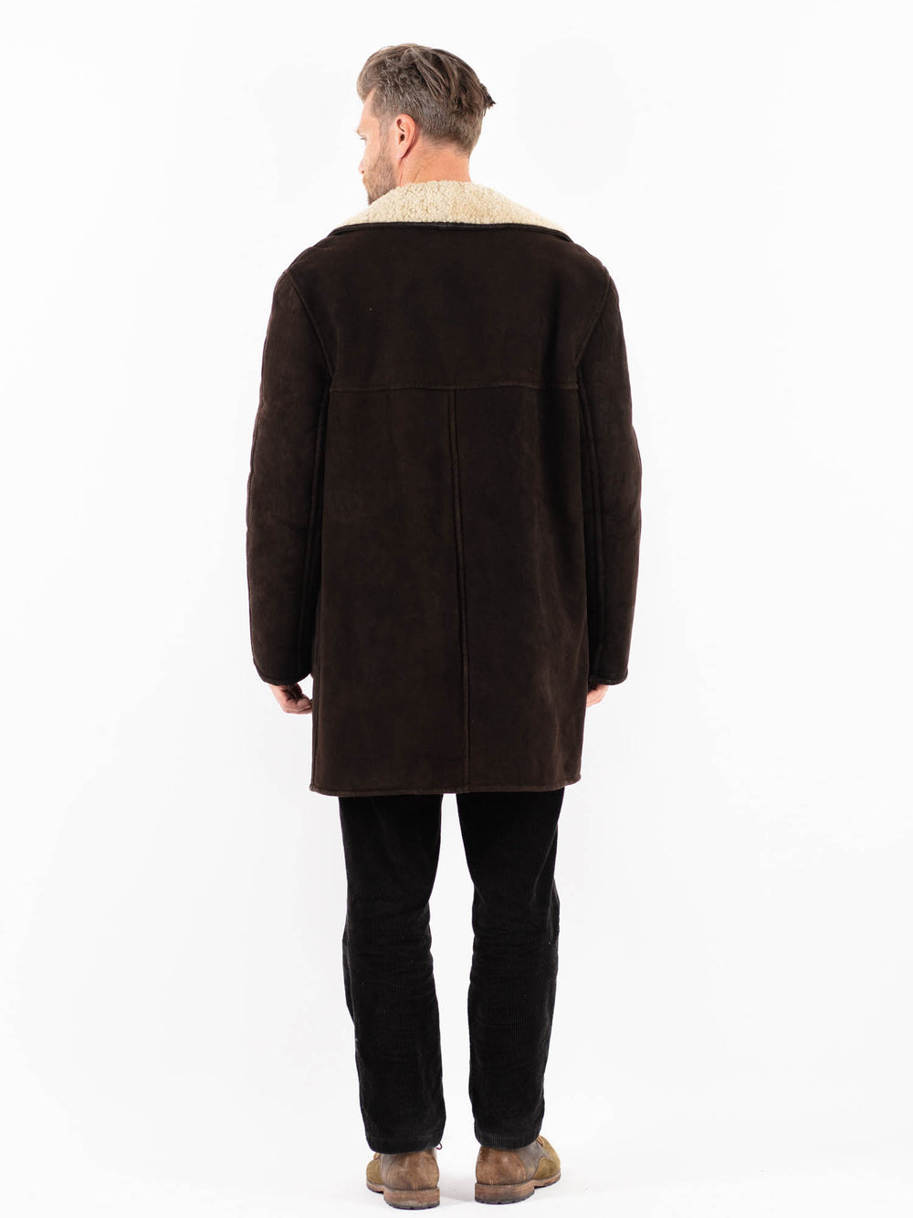 Vintage 70's Men Sheepskin Coat in BrownZ1900