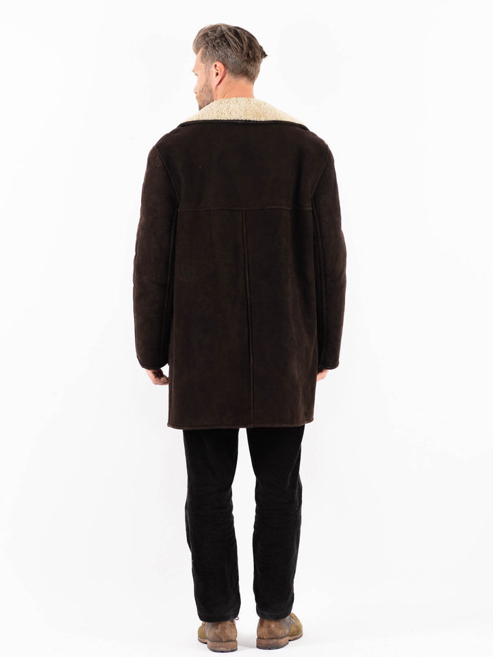 Vintage 70's Men Sheepskin Coat in BrownZ1900