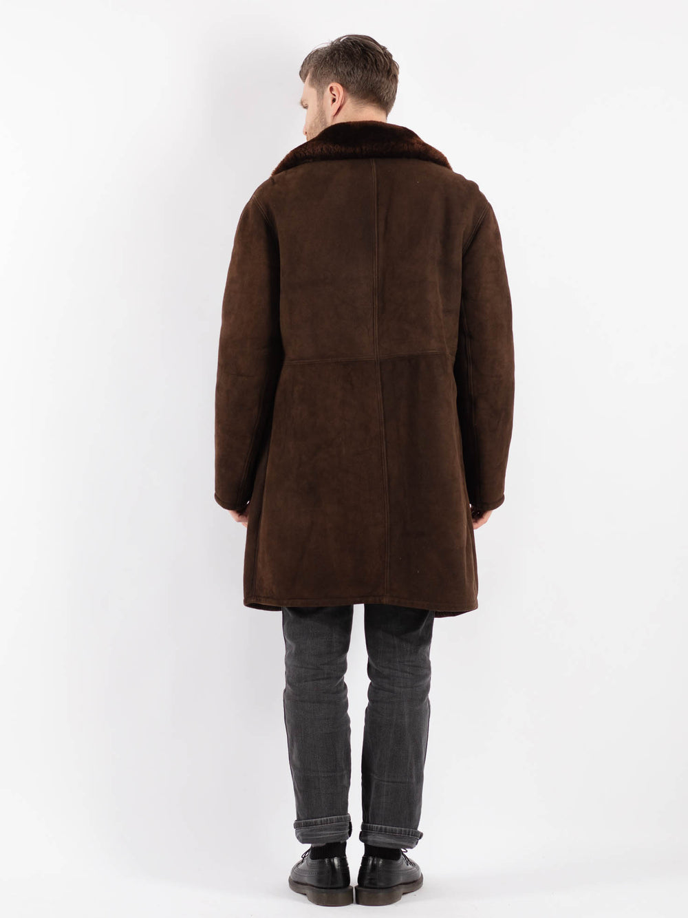 Vintage 70's Men Sheepskin Coat in BrownZ461