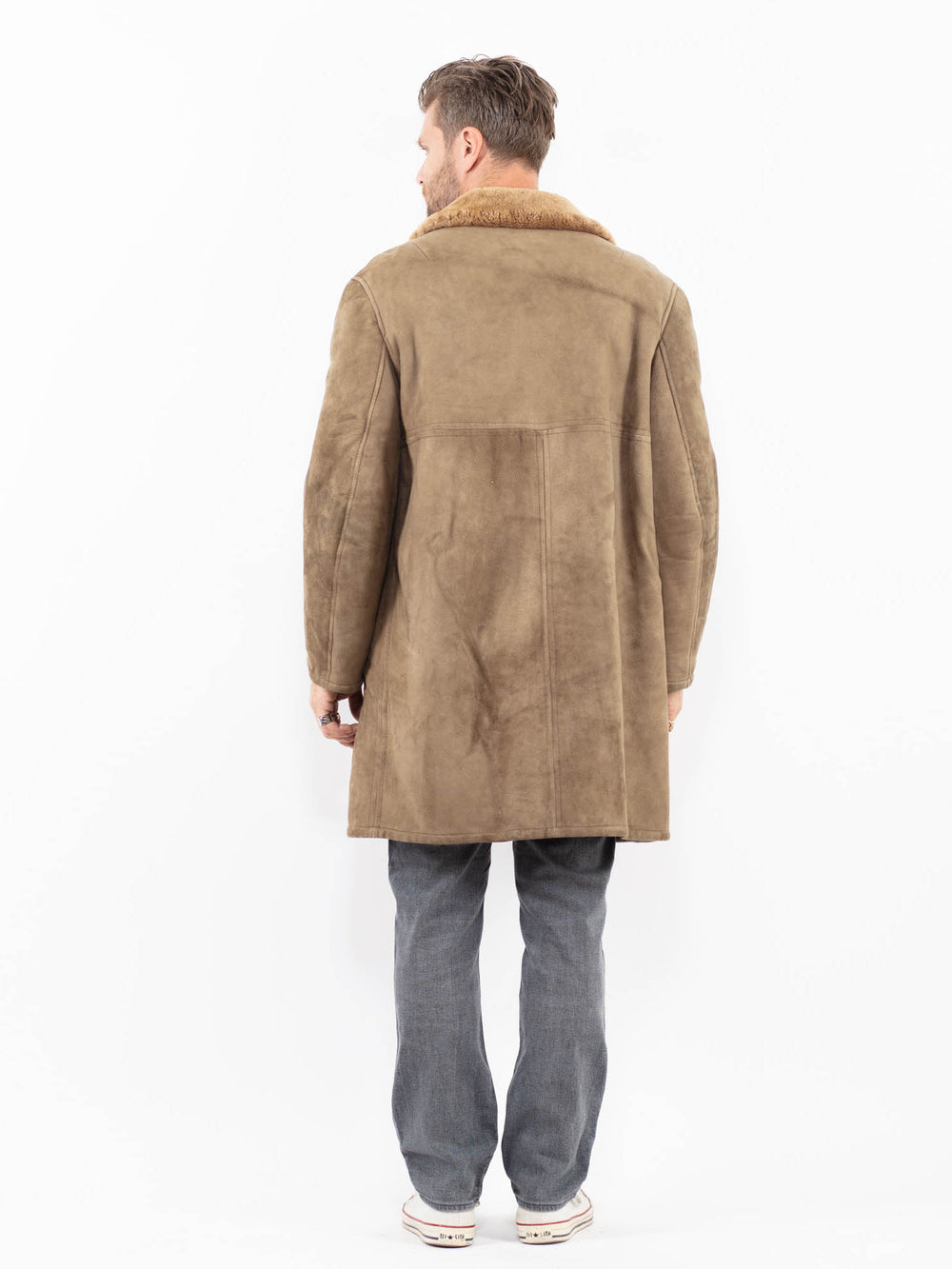 Vintage 70's Men Sheepskin Coat in BeigeZ1999