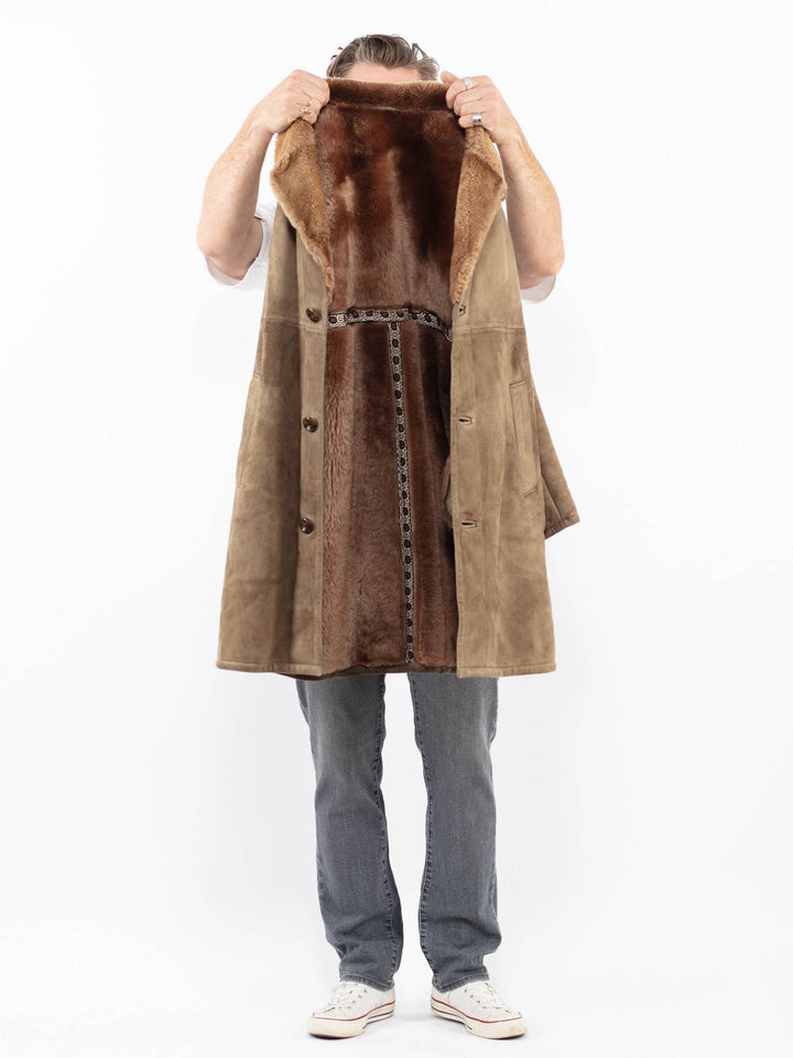 Vintage 70's Men Sheepskin Coat in BeigeZ1999