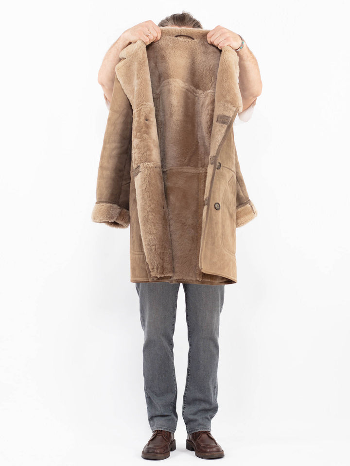 Vintage 70's Men Sheepskin Coat in BeigeZ2125