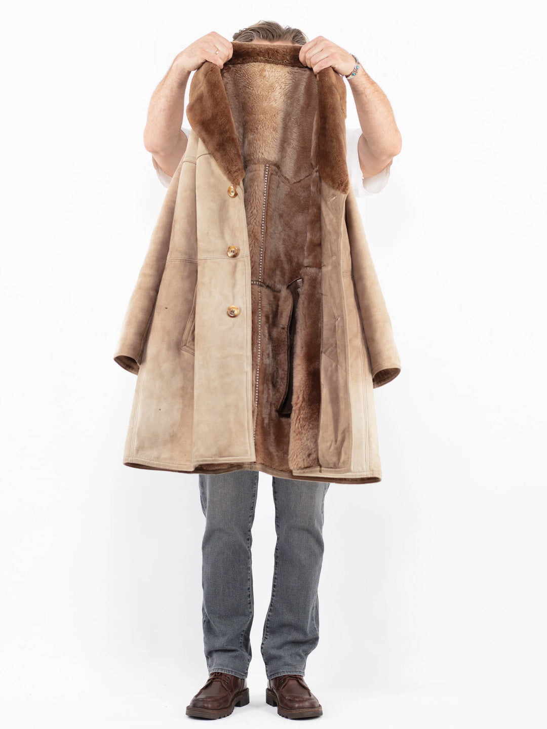 Vintage 70's Men Sheepskin in BeigeZ2128