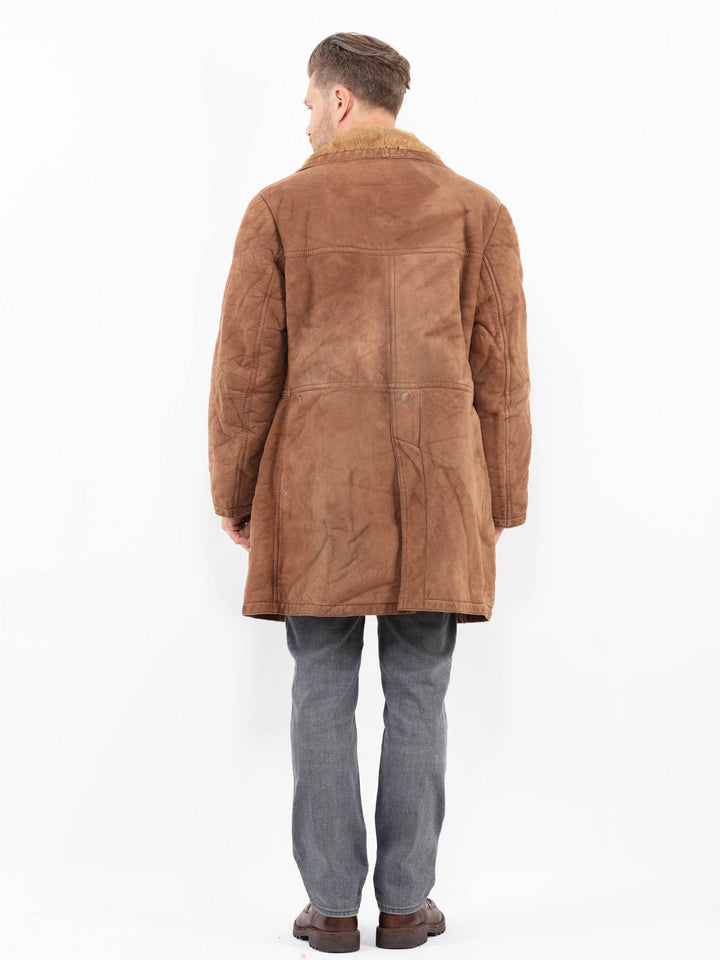 Vintage 70's Men Sheepskin Coat in BrownZ2129