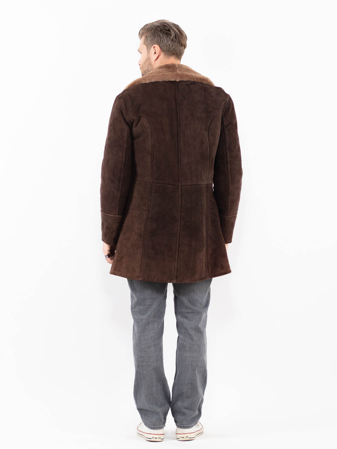 Vintage 70's Men Sheepskin Coat in BrownZ2006