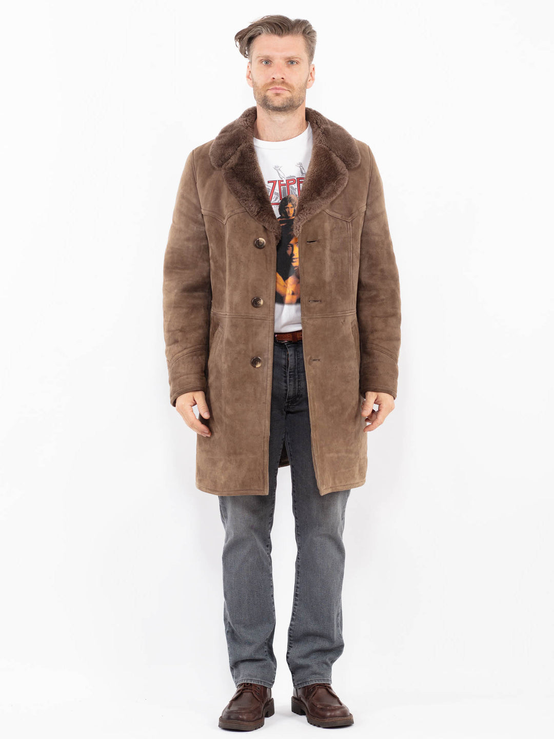 Vintage 70's Men Sheepskin in BeigeZ2132