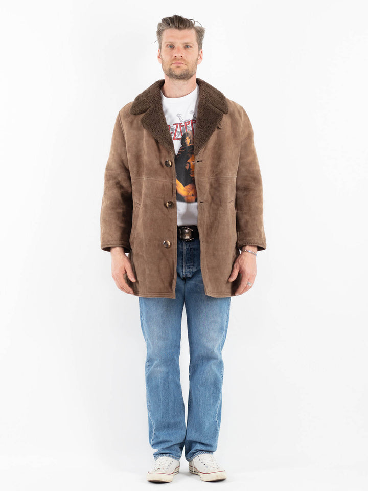 Vintage 70's Men Sheepskin Coat in BeigeZ1785