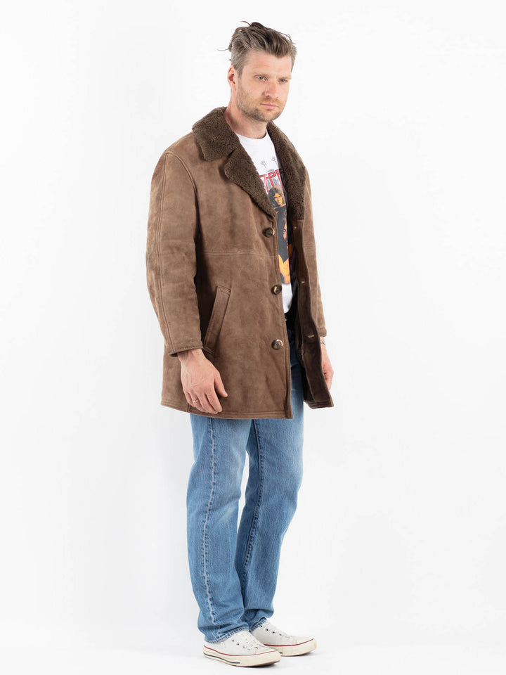 Vintage 70's Men Sheepskin Coat in BeigeZ1785