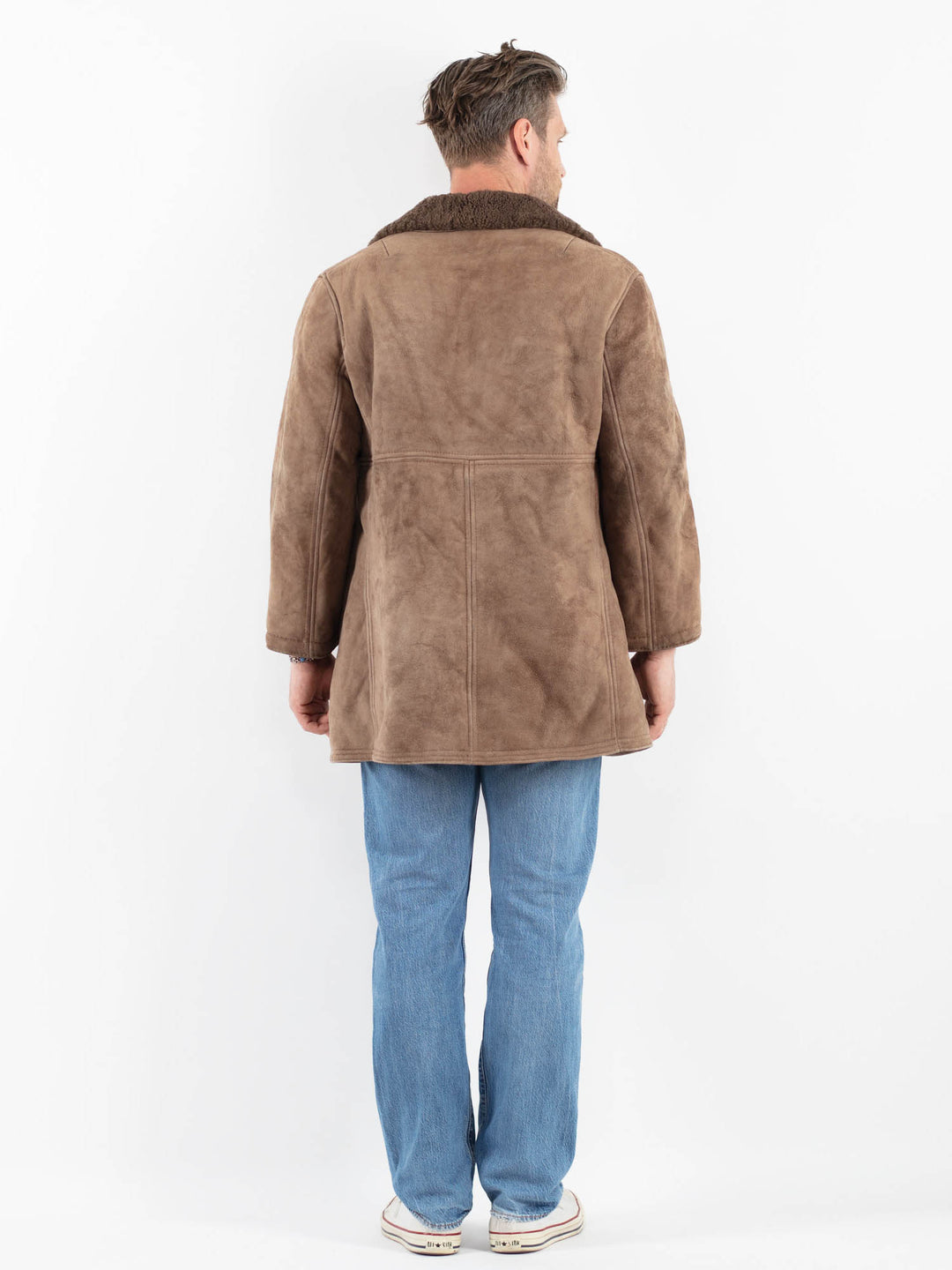 Vintage 70's Men Sheepskin Coat in BeigeZ1785