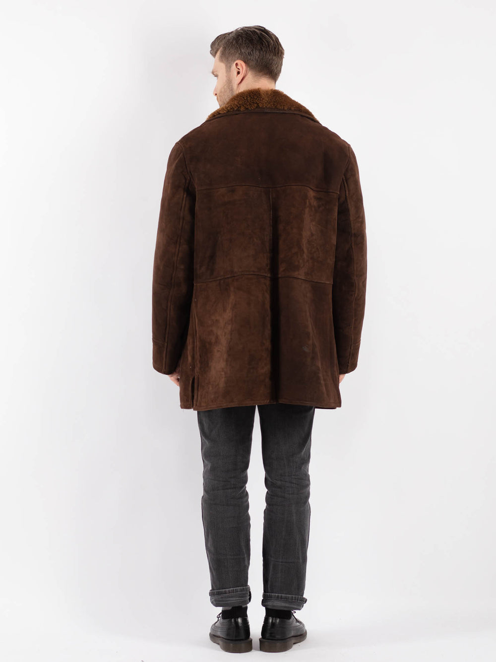 Vintage 70's Men Sheepskin Coat in BrownZ466