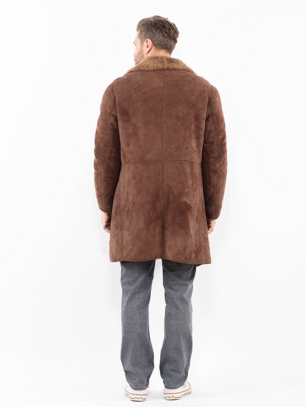 Vintage 70's Men Sheepskin Coat in BrownZ2010