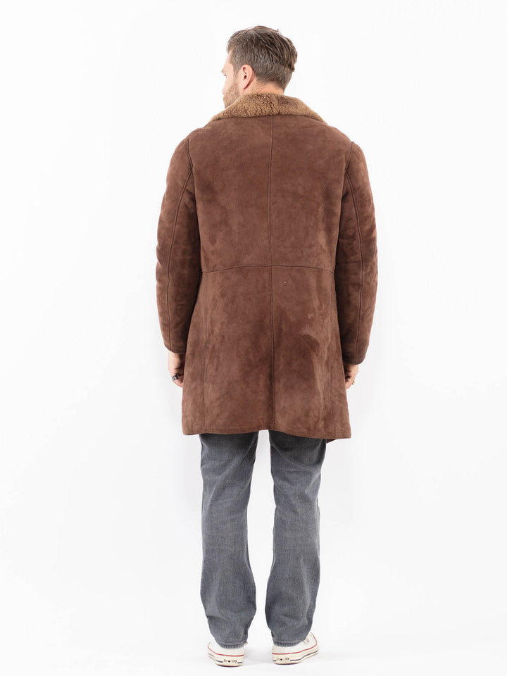 Vintage 70's Men Sheepskin Coat in BrownZ2010