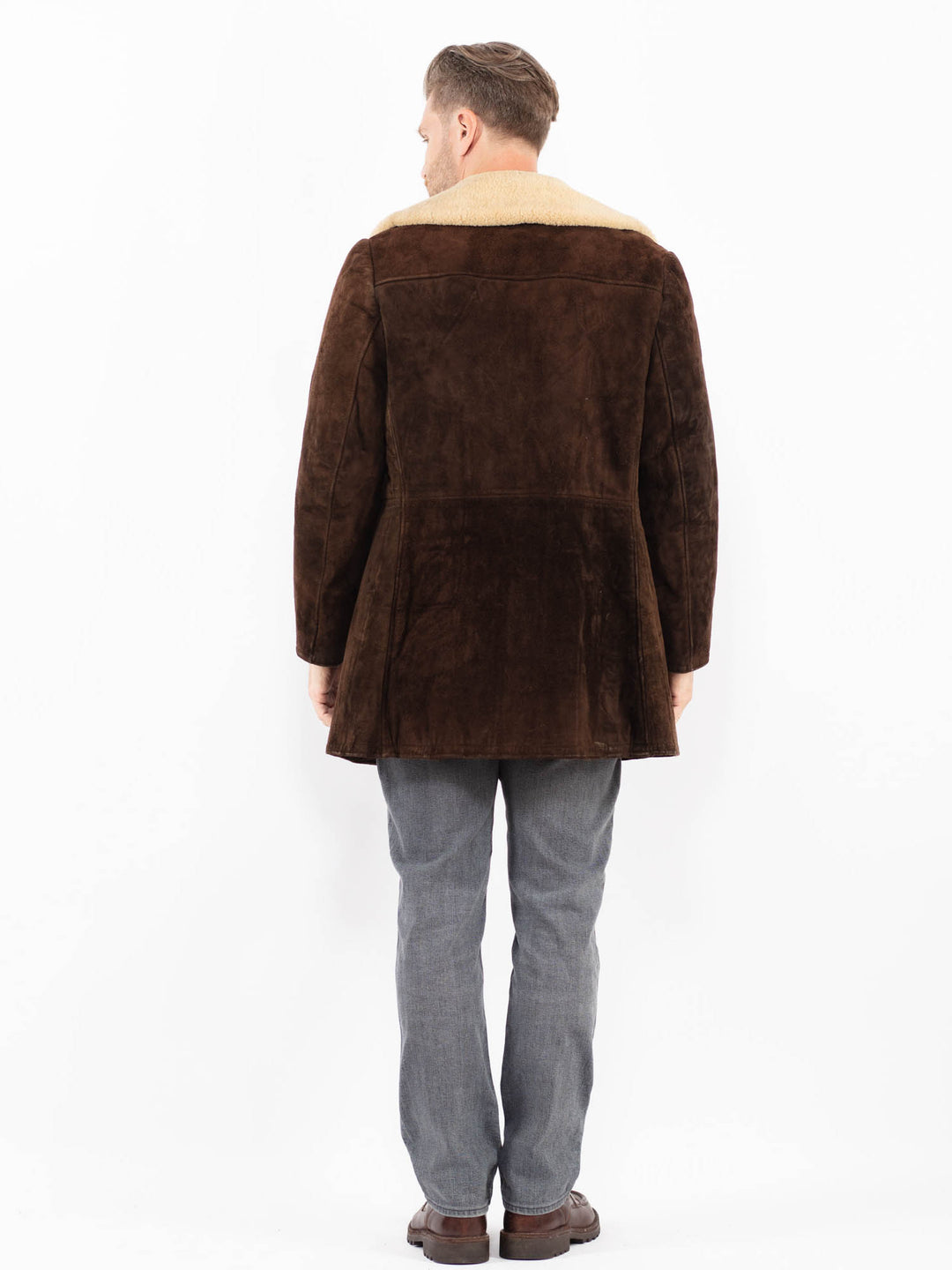 Vintage 70's Men Sheepskin Coat in BrownZ2137