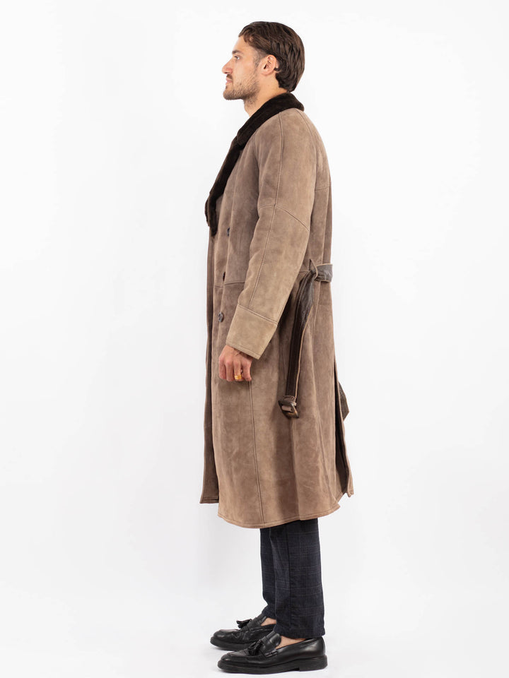 Vintage 70's Men Sheepskin Coat in BeigeZ2255