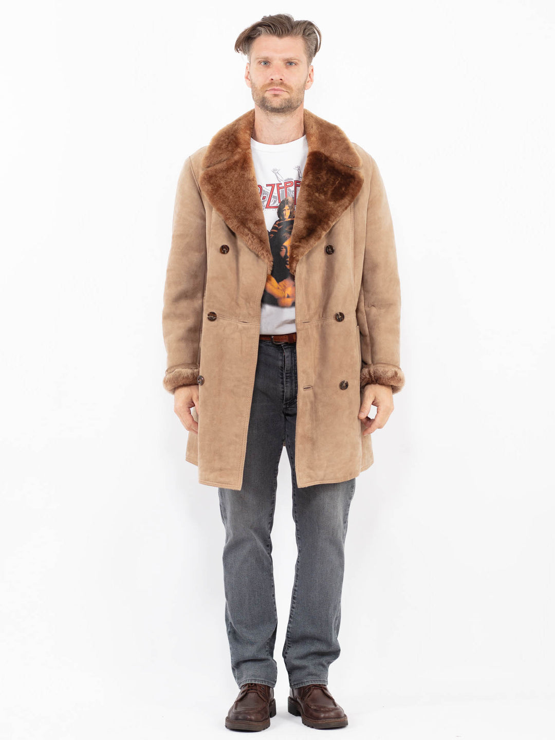 Vintage 70's Men Sheepskin in BeigeZ2142