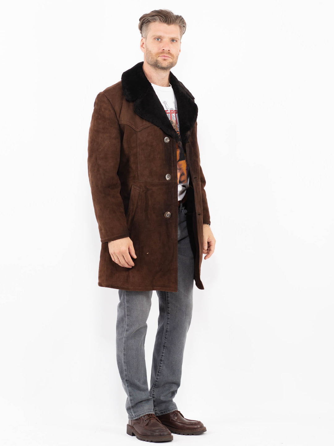 Vintage 70's Men Sheepskin in BrownZ2147