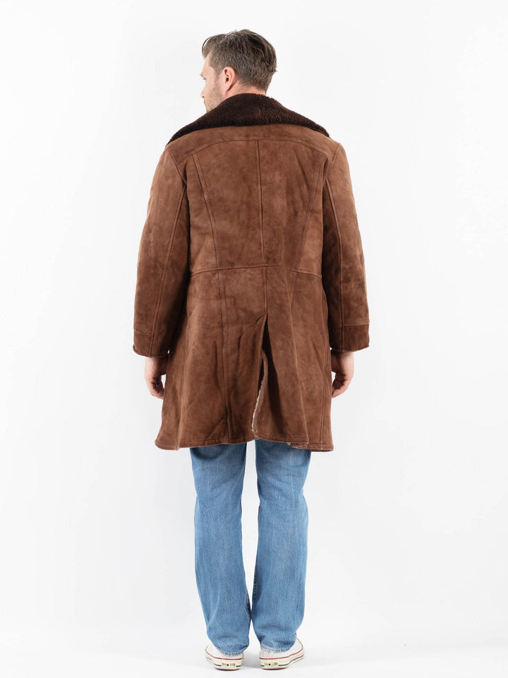 Vintage 70's Men Sheepskin Coat in BrownZ1804