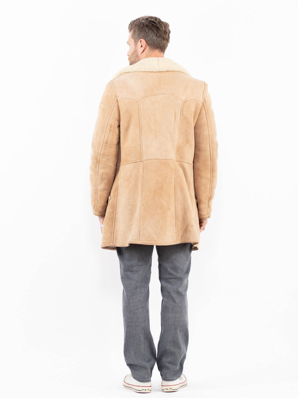 Vintage 70's Men Sheepskin Coat in BeigeZ2026