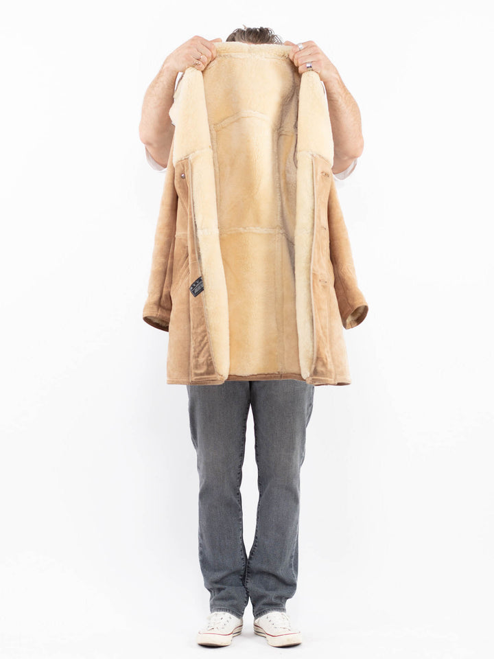 Vintage 70's Men Sheepskin Coat in BeigeZ2026