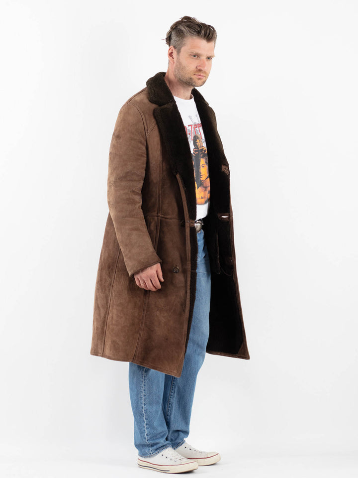 Vintage 70's Men Sheepskin Coat in BrownZ1807