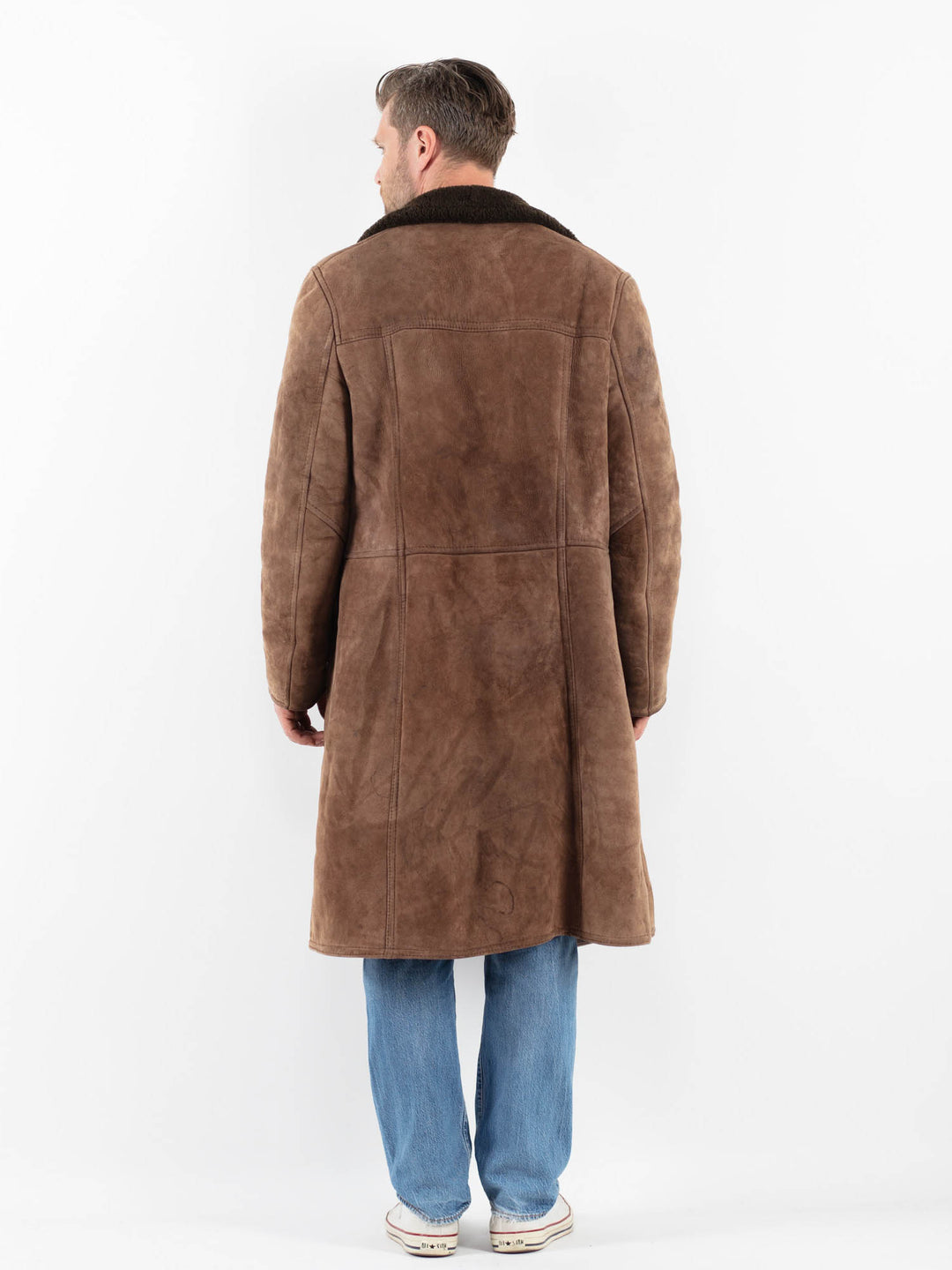 Vintage 70's Men Sheepskin Coat in BrownZ1807