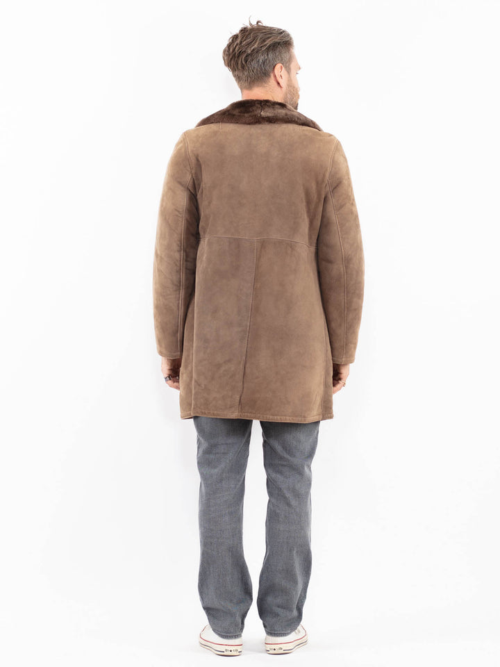 Vintage 70's Men Sheepskin Coat in BeigeZ2029