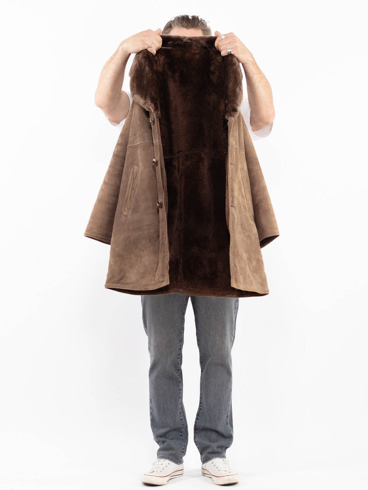 Vintage 70's Men Sheepskin Coat in BeigeZ2029