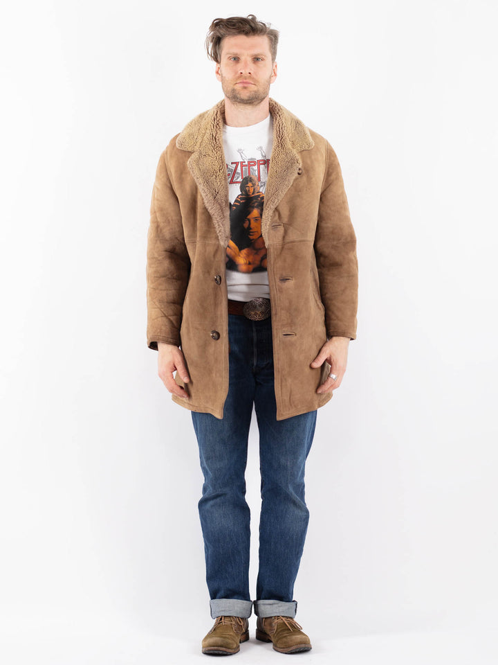 Vintage 70's Men Sheepskin Coat in BeigeZ1570