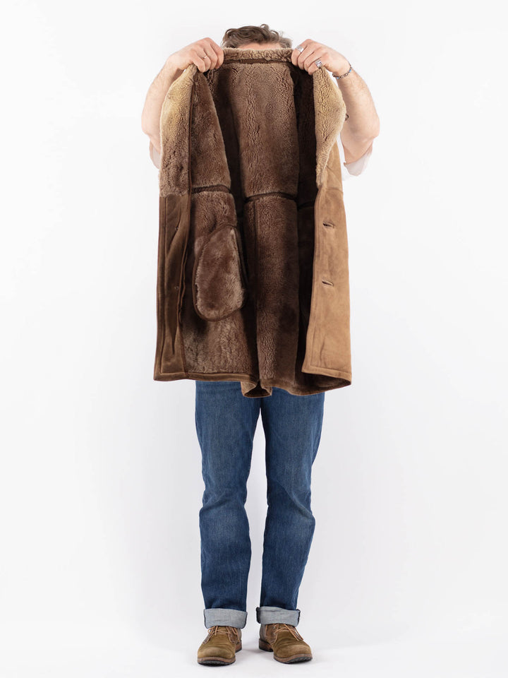 Vintage 70's Men Sheepskin Coat in BeigeZ1570