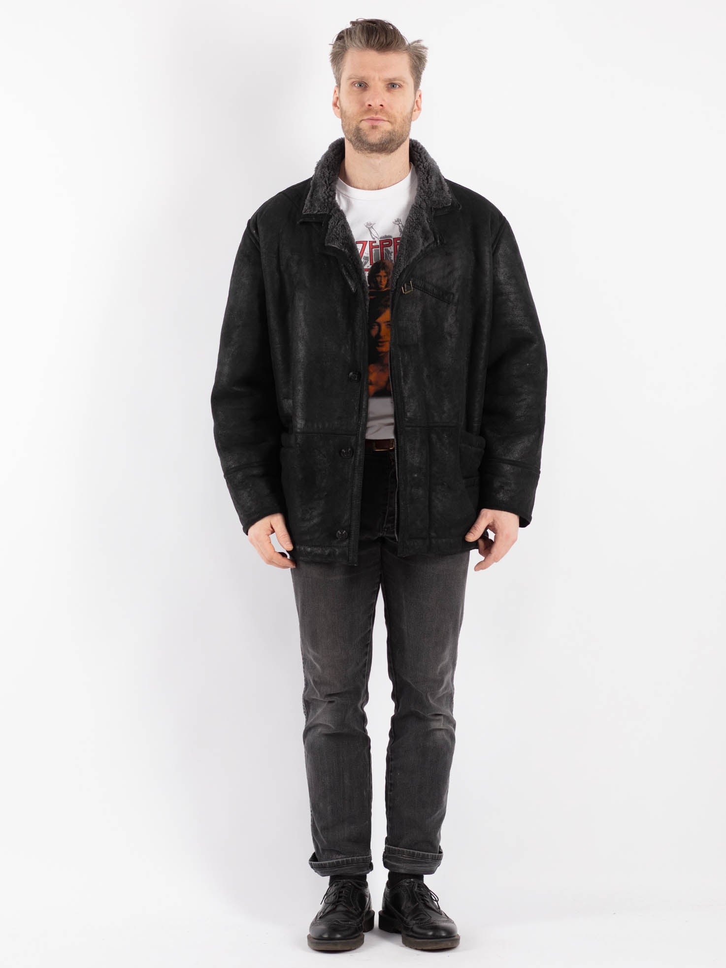 Vintage 60s-70'S Black Sheep Shooting Jacket, Men's Size L unclear Beige type Vintage Second Hand