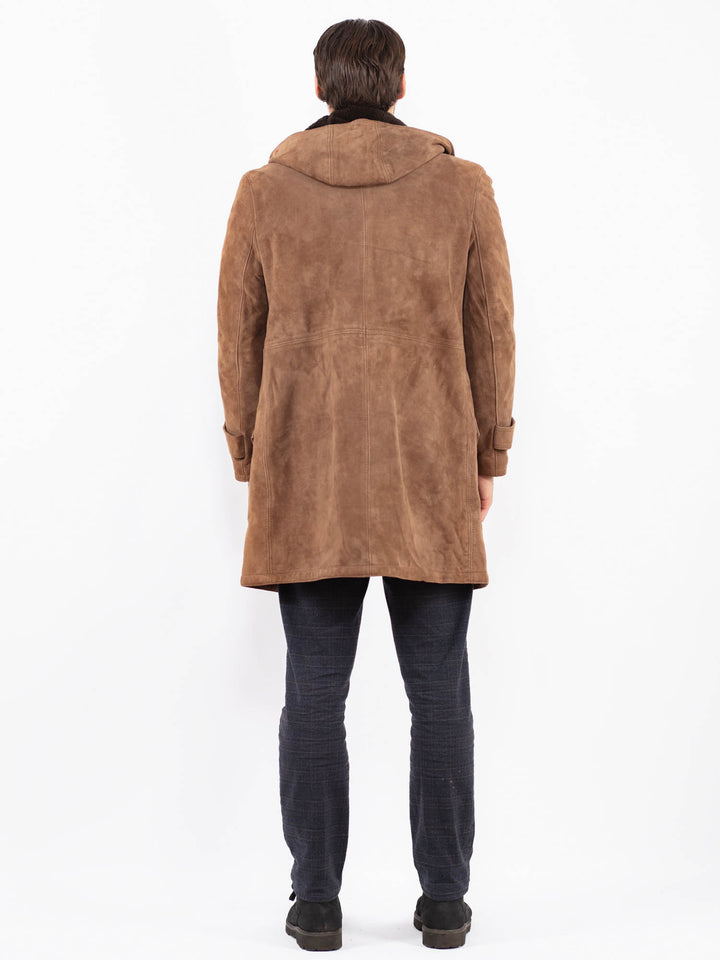 Vintage 70's Men Suede Sherpa Coat in BrownZ2385