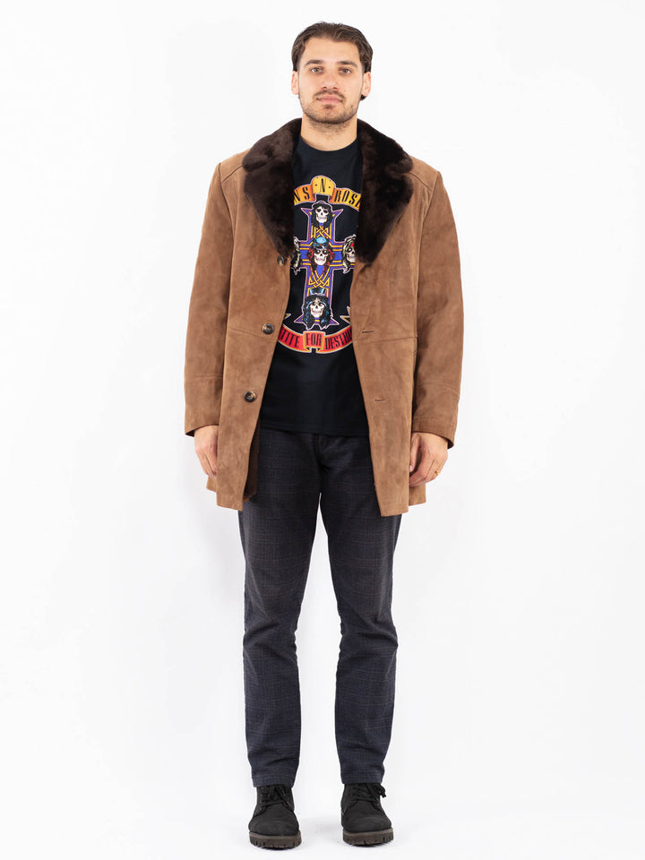 Vintage 70's Men Suede Sherpa Coat in BrownZ2392