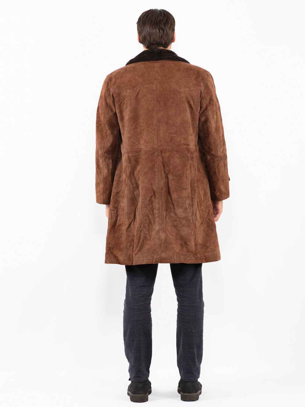 Vintage 70's Men Suede Sherpa Coat in BrownZ2402