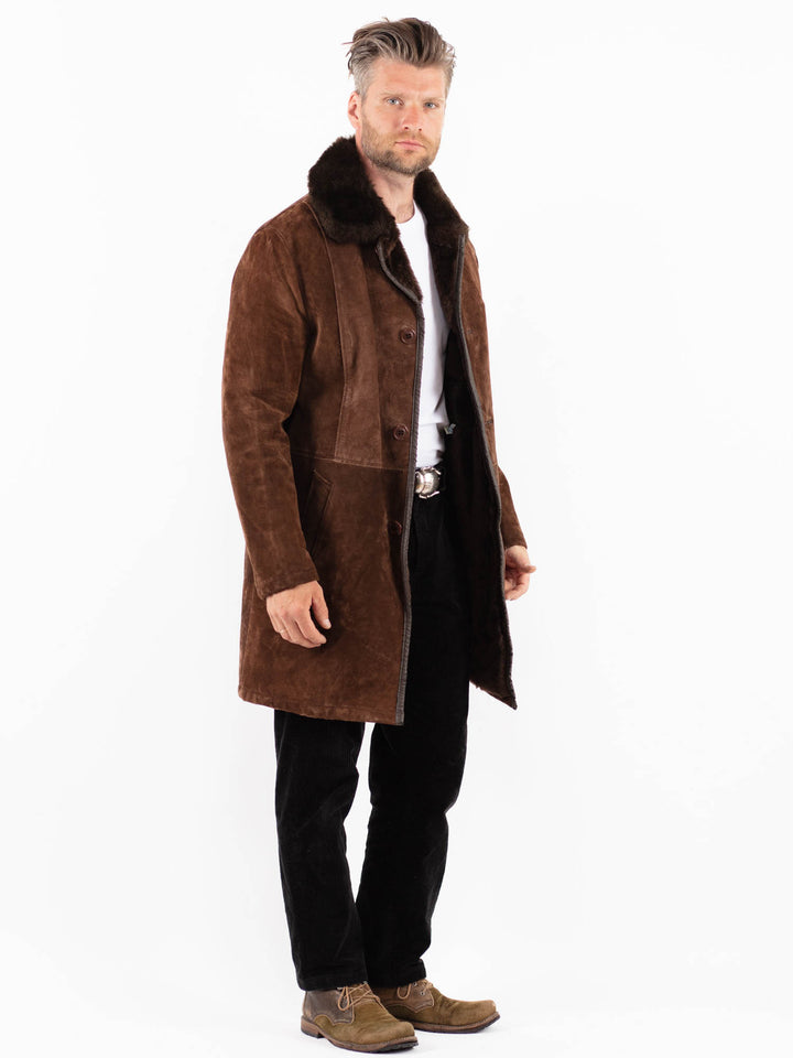 Vintage 70's Men Suede Sherpa in BrownZ1811
