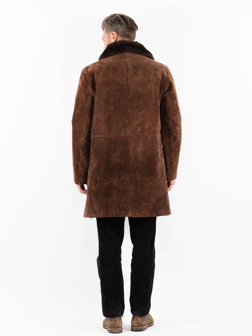 Vintage 70's Men Suede Sherpa in BrownZ1811