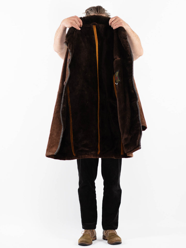 Vintage 70's Men Suede Sherpa in BrownZ1811
