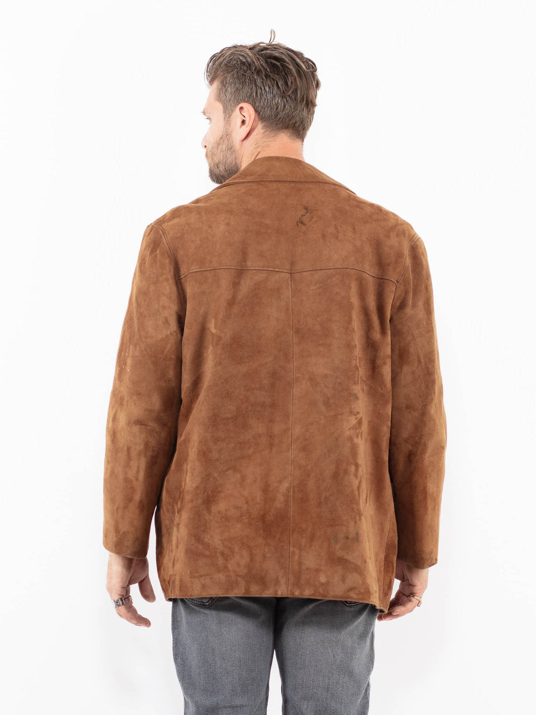 Vintage 70's Men Suede Sherpa Jacket in BrownZ2022