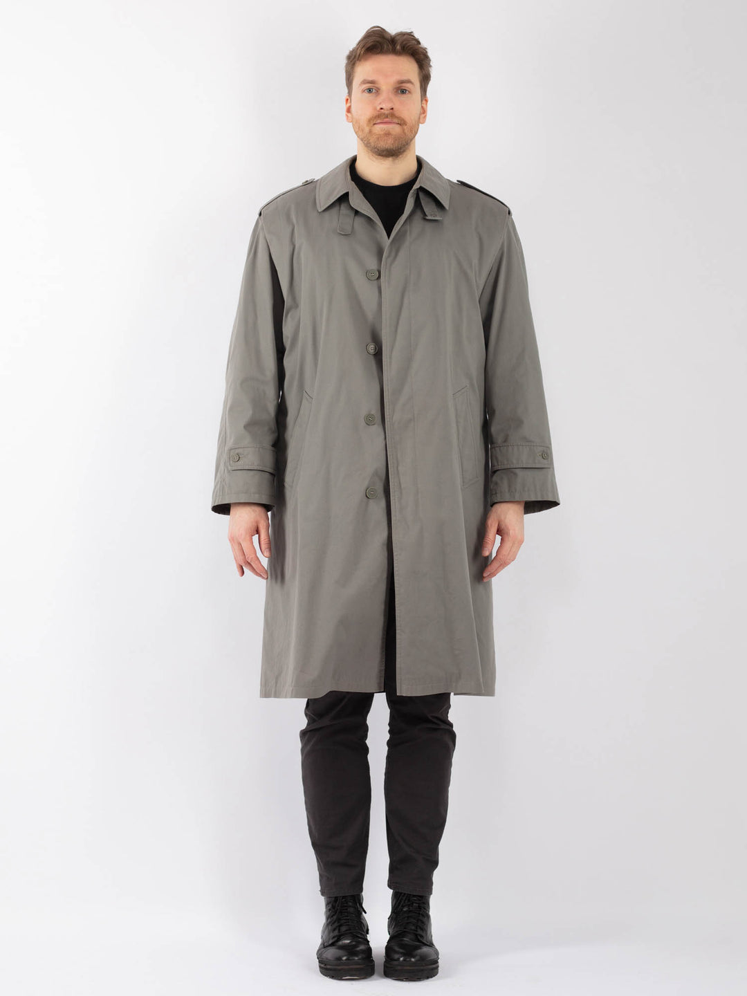 Vintage 70's Men Trench in GrayZ1244