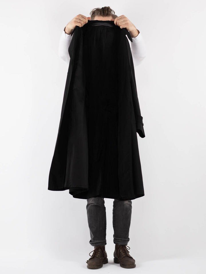 Vintage 70's Men Trench Coat in BlackZ795