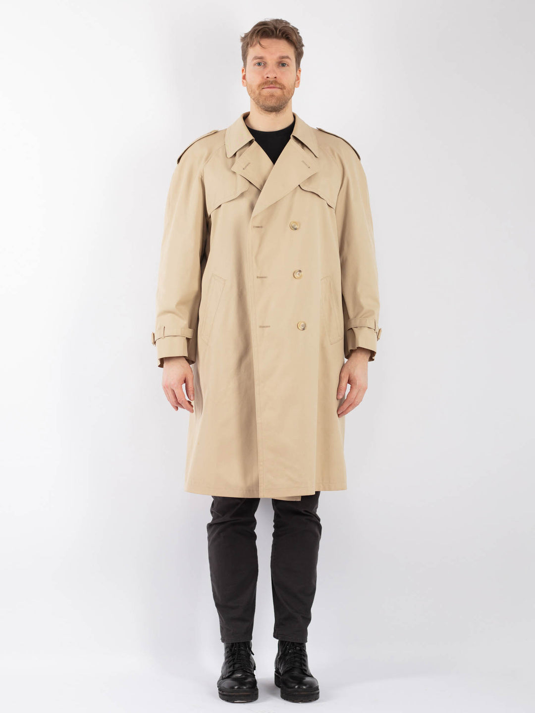 Vintage 70's Men Trench Coat in BeigeZ1248