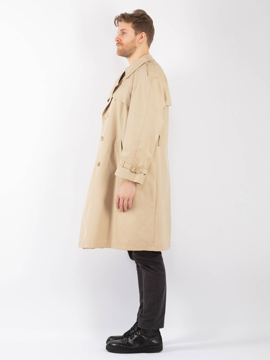 Vintage 70's Men Trench Coat in BeigeZ1248