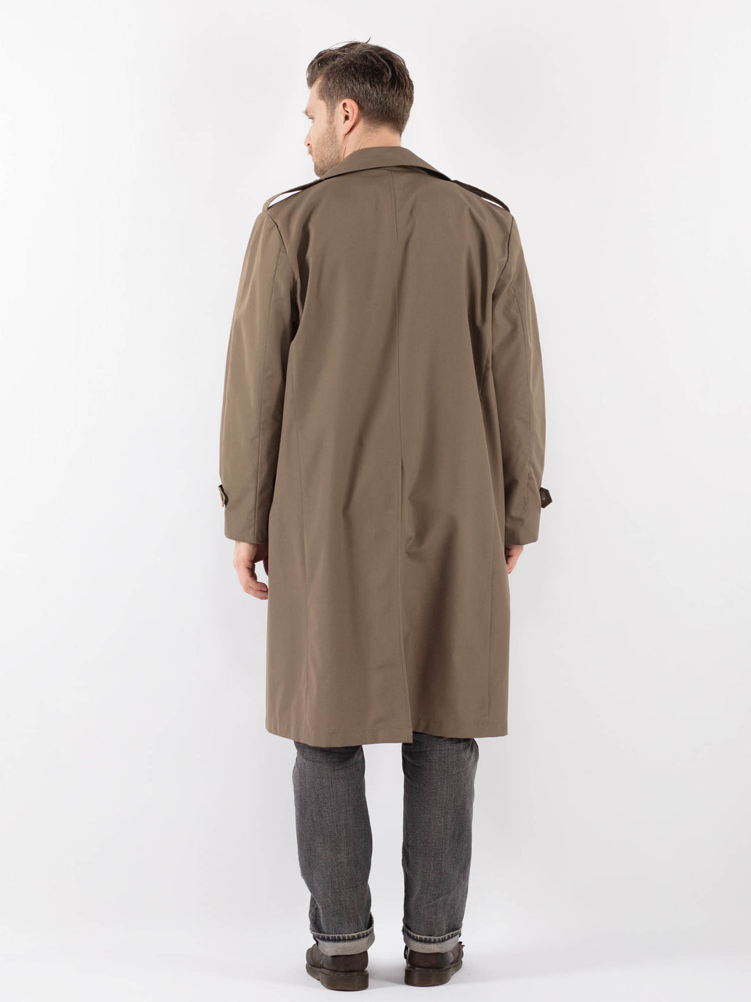 Vintage 70's Men Trench Coat in Beige